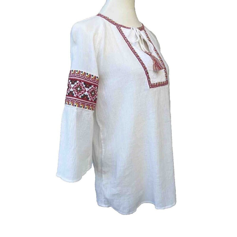 French Connection Women's White Adanna Embroidered Top Size M - Picture 11 of 15